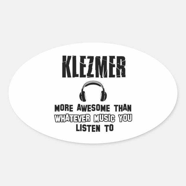Klezmer Design Ovaler Aufkleber (Vorderseite)