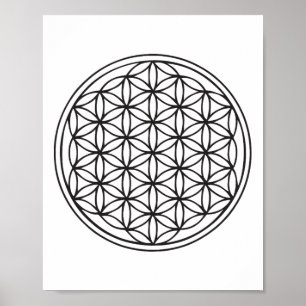 Klick-Blume des Lebens Heilige Geometrie Yoga New Poster