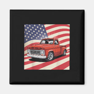 Klick Old Lieferwagen Truck American Flag für 4. J Magnet