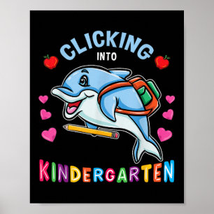 Klicken auf Kindergarten-Delfin Zurück zur Schule Poster