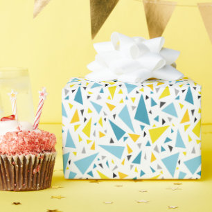 Klicken Sie auf das gelbe und blaue Dreieck, um da Geschenkpapier