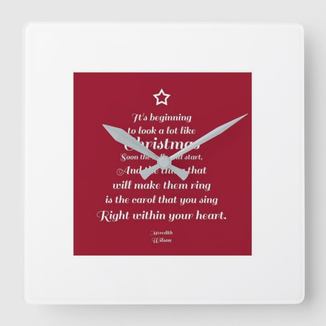 KLICKEN SIE AUF "LOVELY CHRISTMAS POEM" QUADRATISCHE WANDUHR (Vorderseite)