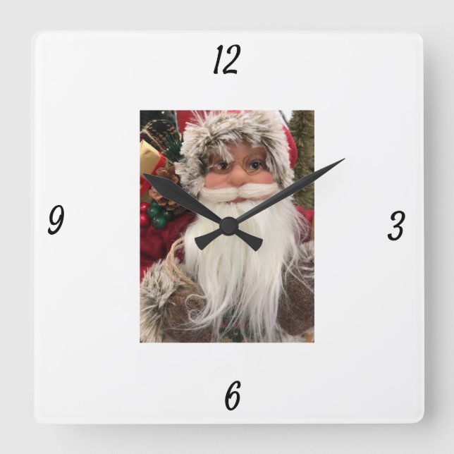 KLICKEN SIE AUF "PHANTASTISCHE SANTA" QUADRATISCHE WANDUHR (Vorderseite)