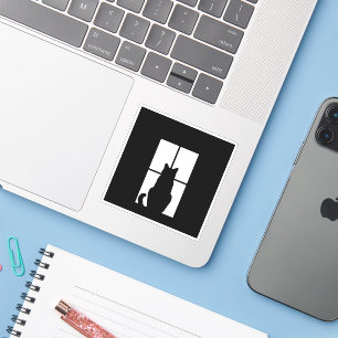 Klicken Sie auf Schwarze Katze, um die Farbe des F Aufkleber