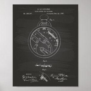 Klicken Sie auf Spring Watch 1887 Patent Art Chalk Poster