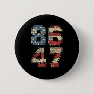 Klicken Sie auf Vintage 80er-Flagge 86 47 Anti Tru Button