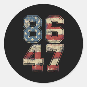 Klicken Sie auf Vintage 80er-Flagge 86 47 Anti Tru Runder Aufkleber
