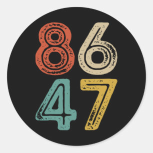 Klicken Sie auf Vintagen 80er Style 8647 Anti Trum Runder Aufkleber