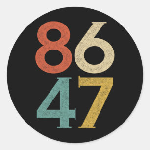 Klicken Sie auf Vintagen 80er Style 86 47 Anti Tru Runder Aufkleber