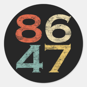 Klicken Sie auf Vintagen Stil 86 47 Anti Trump Runder Aufkleber