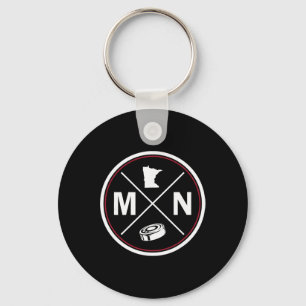 Klicken Sie Minnesota Hockey Mn Outline Schlüsselanhänger