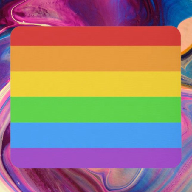Klicken Sie mit Stolz auf die Regenbogenflagge Mousepad (Von Creator hochgeladen)