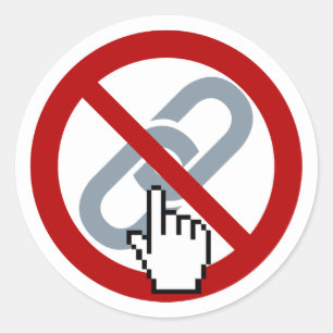 Klicken Sie nicht auf Links Runder Aufkleber