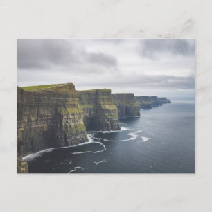 Kliffe von Moher, Irland, Bewölkt Postkarte