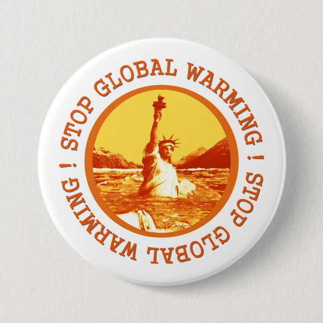 Klima-Änderungs-globale Erwärmung Button (Vorderseite)