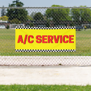 Klimaanlagen-Service Autowerkstatt Gelb Banner