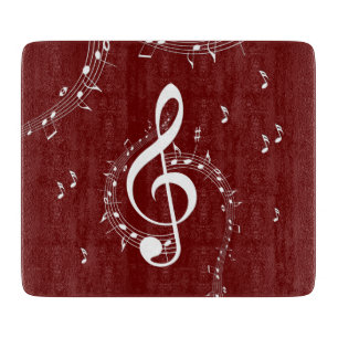 Klimaktische G-Schlüssel-Musik Rot Schneidebrett