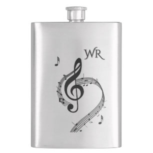 Klimaktisches G-Schlüssel-Musik-Monogramm Flachmann