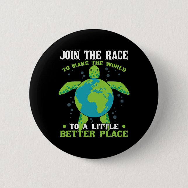 Klimaschutz-Aktivismus des Earth Day Turtle Button (Vorderseite)