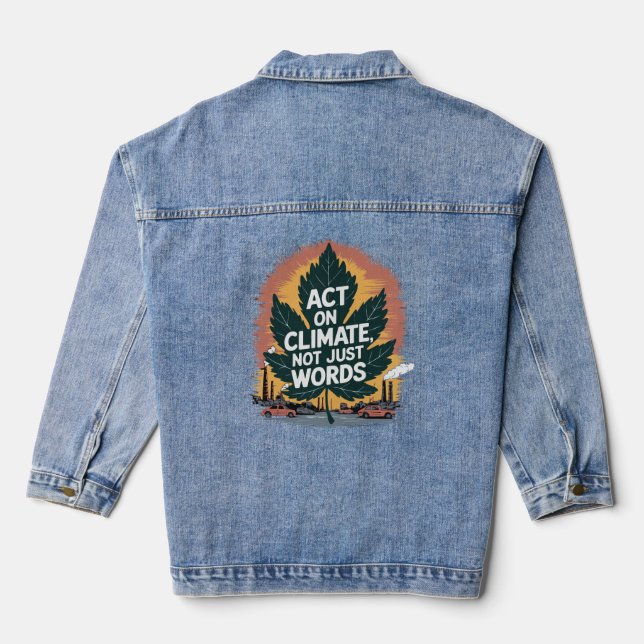 Klimaschutz, nicht nur Worte Jeansjacke (Rückseite)