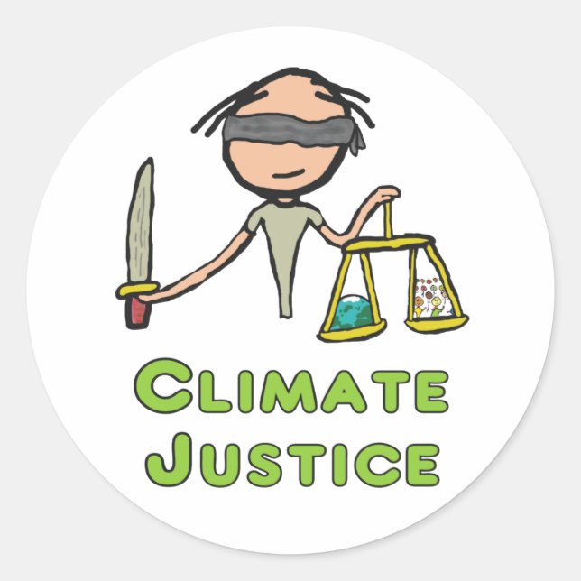 Klimaschutz Runder Aufkleber (Vorderseite)