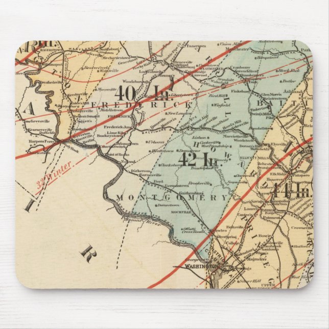 Klimatologische Karte des Staat von Maryland Mousepad (Vorne)