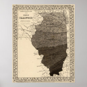 Klimatologische Karte, Illinois Poster