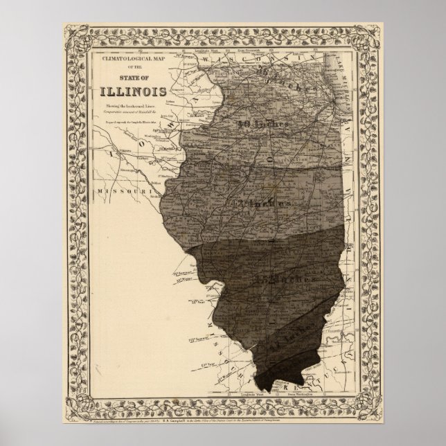 Klimatologische Karte, Illinois Poster (Vorne)