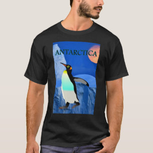 Klimawandel Antarktis Gletscherpinguin und Mond T-Shirt
