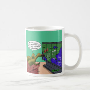 Klimawandel Dinosaurier Parody-Cartoon Tasse