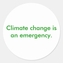 Klimawandel ist ein Notfall Runder Aufkleber