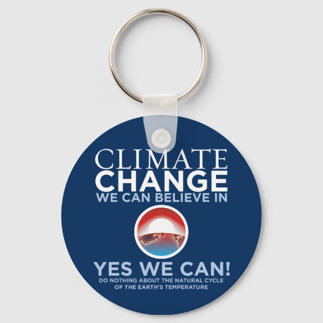 Klimawandel - Ja, wir können Obama als Paroden-Sch Schlüsselanhänger (Vorderseite)