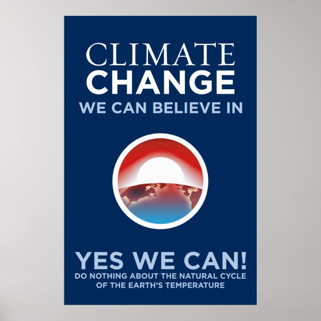 Klimawandel - Ja, wir können Obama Parody-Poster s Poster (Vorne)