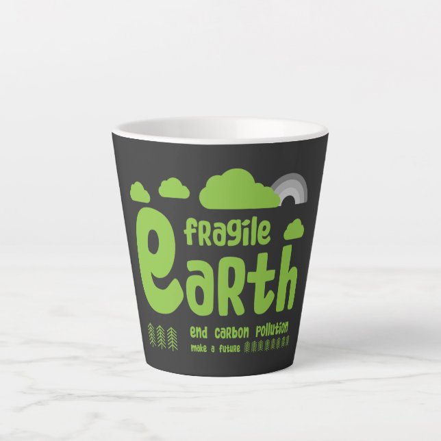 Klimawandel | Kohlenstoffverunreinigung | T - Shir Milchtasse (Vorderseite)