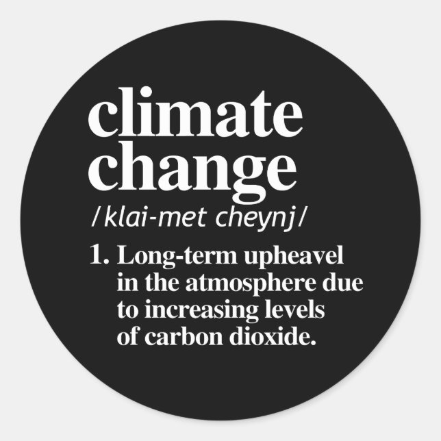 Klimawandel Runder Aufkleber (Vorderseite)