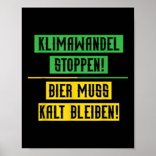 Klimawandel stoppen Klimaschutz Bier-Enviro Poster
