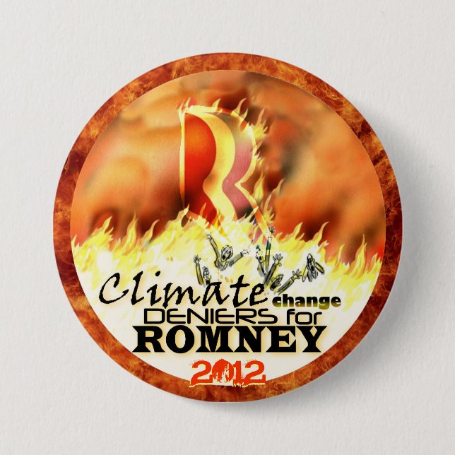 Klimawandel-Verweigerer für Romney 2012 Button (Vorderseite)
