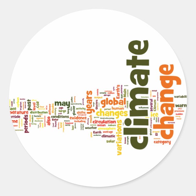 Klimawandel zwei runder aufkleber (Vorderseite)