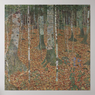 Klimt Birch Forest - Serene Herbst Landschaft Kuns Poster