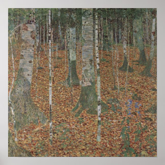 Klimt Birch Forest - Serene Herbst Landschaft Kuns Poster