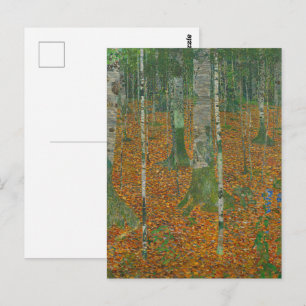 Klimt Birkenwald Herbstlandschaft Kunst Postkarte