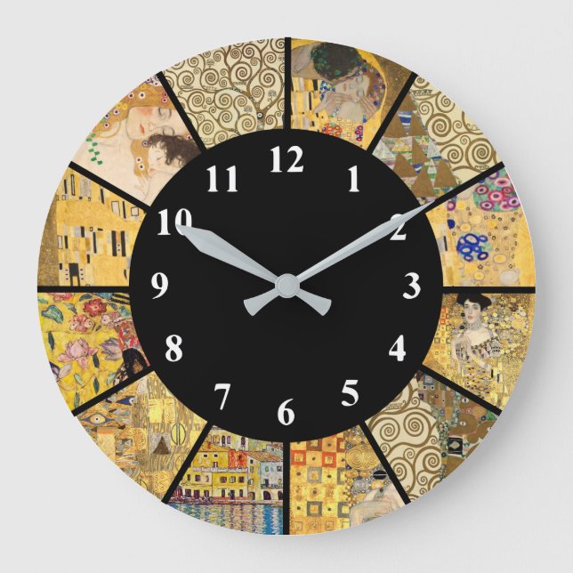 Klimt Clock - Der berühmte Künstler Große Wanduhr (Vorderseite)