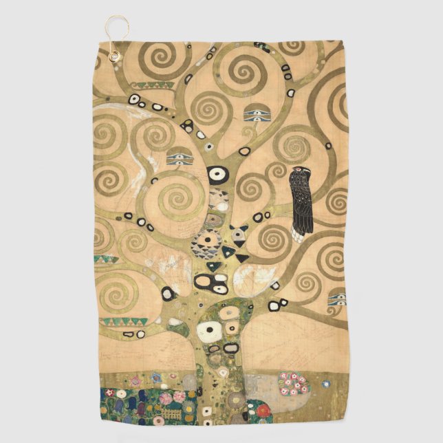 Klimt - Der Baum des Lebens Magnetkarte Golfhandtuch (Vorderseite)