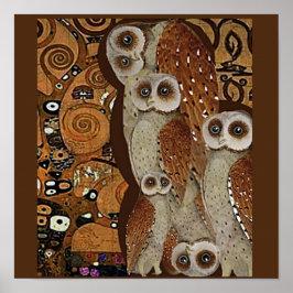 Klimt, der Baum des Lebens, Owl Parody Poster