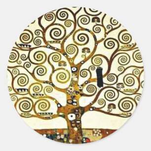 Klimt - Der Baum des Lebens, Stoclet Frieze Runder Aufkleber