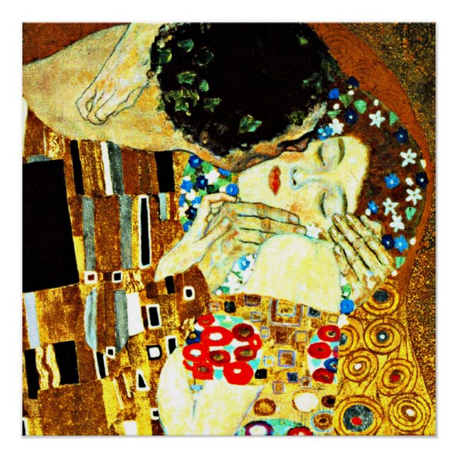Klimt - Der Kuss (Nahaufnahme), Bilder von Gustav  Poster (Vorderseite)