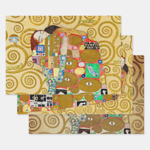 Klimt Erfüllung Mosaik: Vintage Stoclet-Fries Geschenkpapier Set