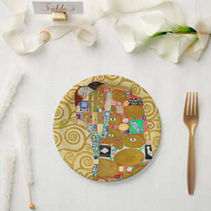 Klimt Erfüllung Mosaik: Vintage Stoclet-Fries Pappteller