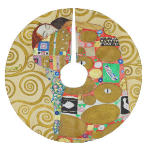 Klimt Erfüllung Mosaik: Vintage Stoclet-Fries Polyester Weihnachtsbaumdecke