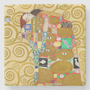 Klimt Erfüllung Mosaik: Vintage Stoclet-Fries Steinuntersetzer